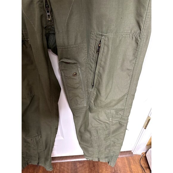 Military Flyers Coveralls Men 44 R Green FR Flight Suit Fire Resistant Summer - Picture 5 of 10